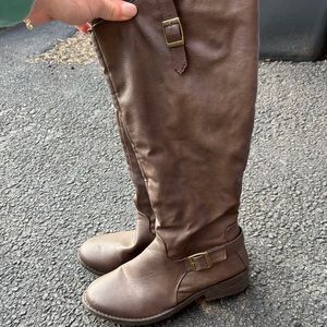 Brown knee high boots